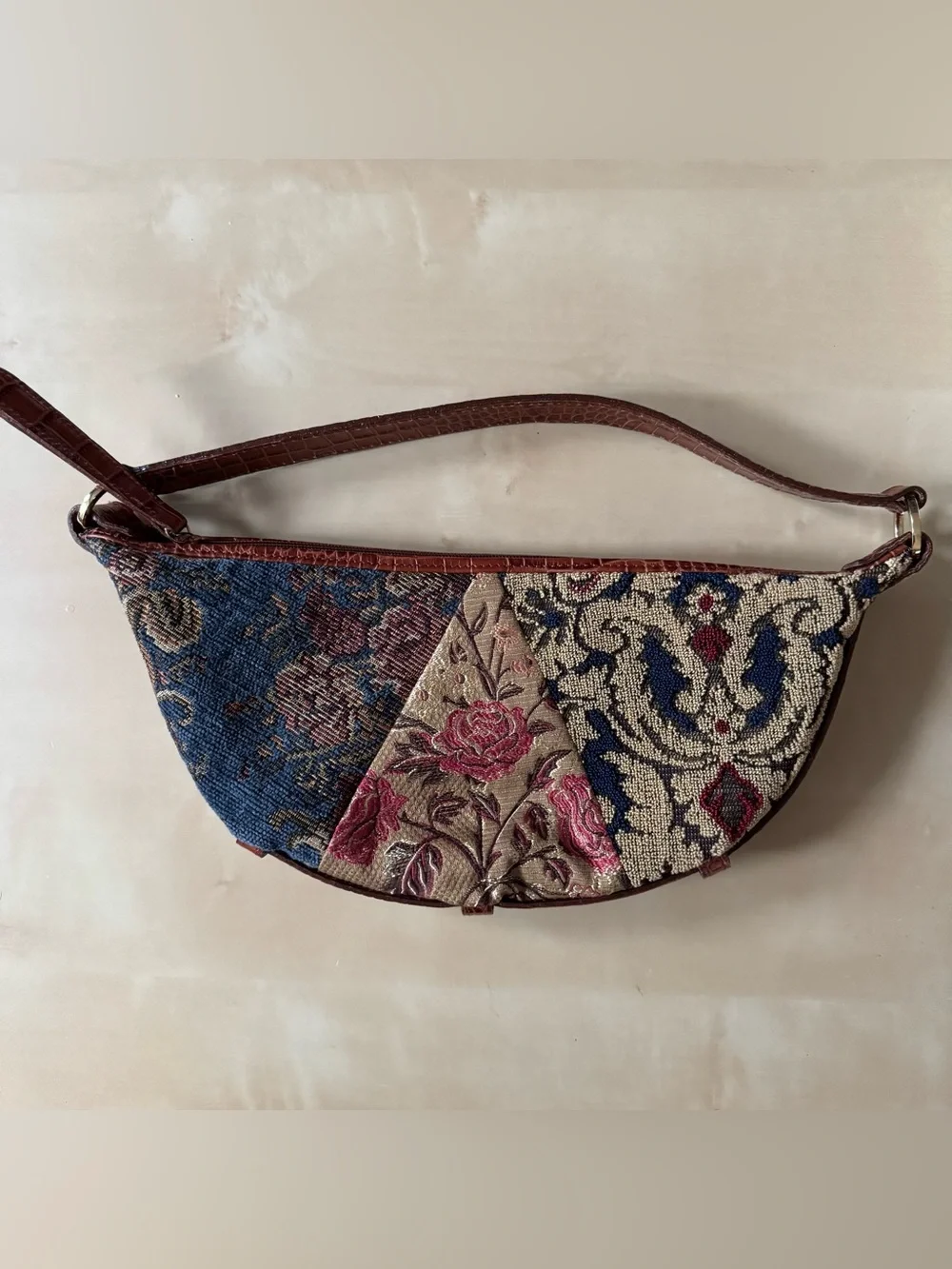 Clever Carriage Company Patchwork Floral Tapestry Shoulder Bag Hobo